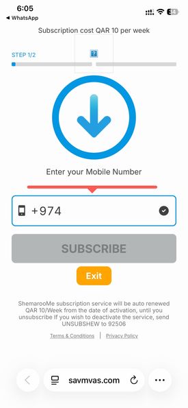 QA Shemaroo Me Pin submit ooredoo (QA) 1